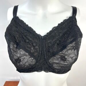 Wacoal Renaissance Rose 85720 Bra 36DDD Black Lace Full Coverage Underwire